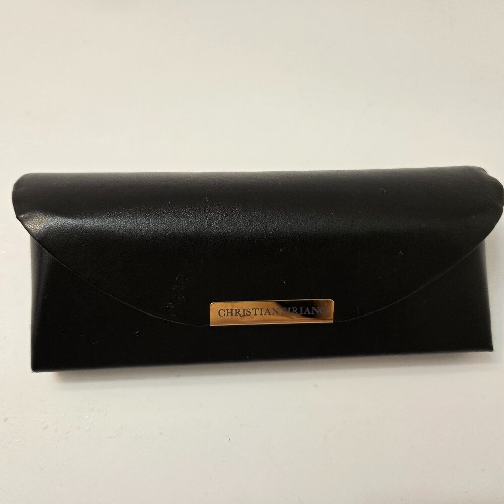Christian Siriano Black Eyeglasses Case Gold Logo